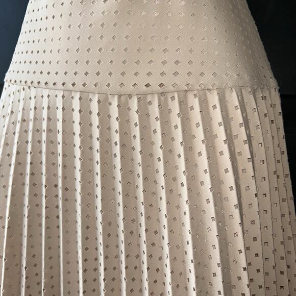 J. Crew Laser Cut Drop Waist Pleated Mini Skirt Womens Size 4 Nude Lined - Picture 4 of 11